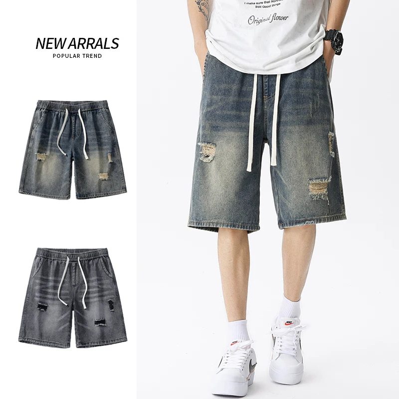 Men'S Fashion Overalls - Pantalones cortos vaqueros finos de verano