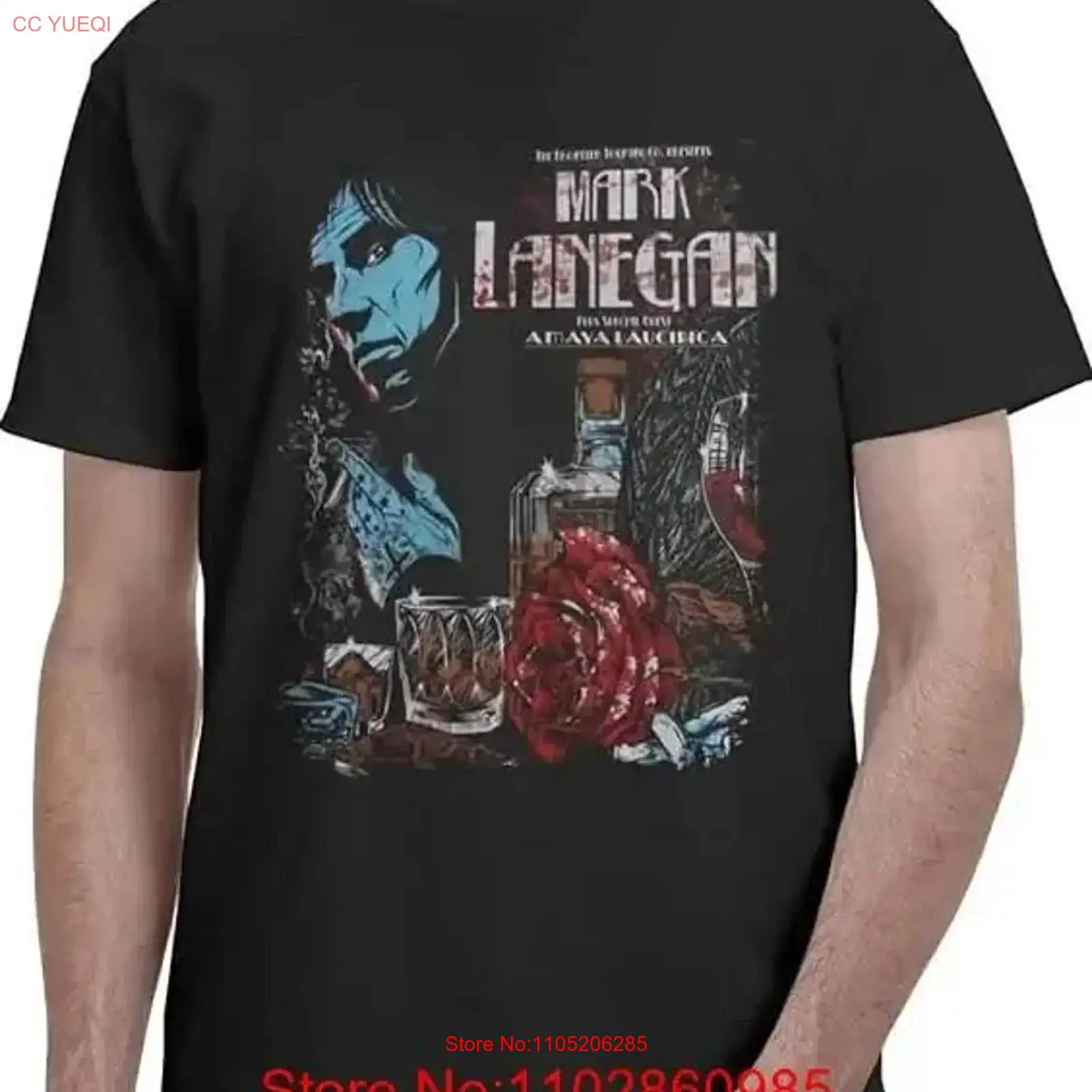Men'S Fashion Everyday - Camiseta Mark Lanegan de algodón pesado,
