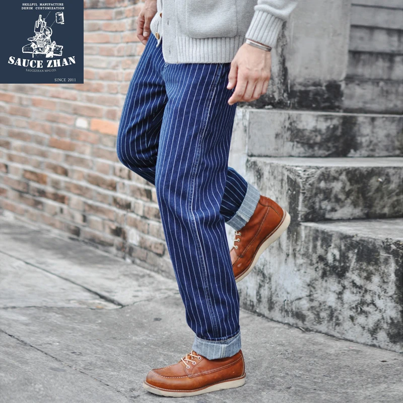 Skinny Jeans Ripped - Saucezhan Jeans a Rayas para Hombre,
