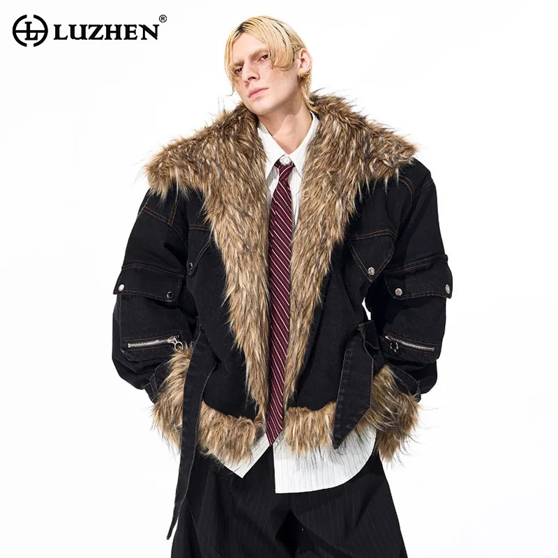 Mens Fashion Winter 2025 - LUZHEN moda personalizada piel sintética empalme