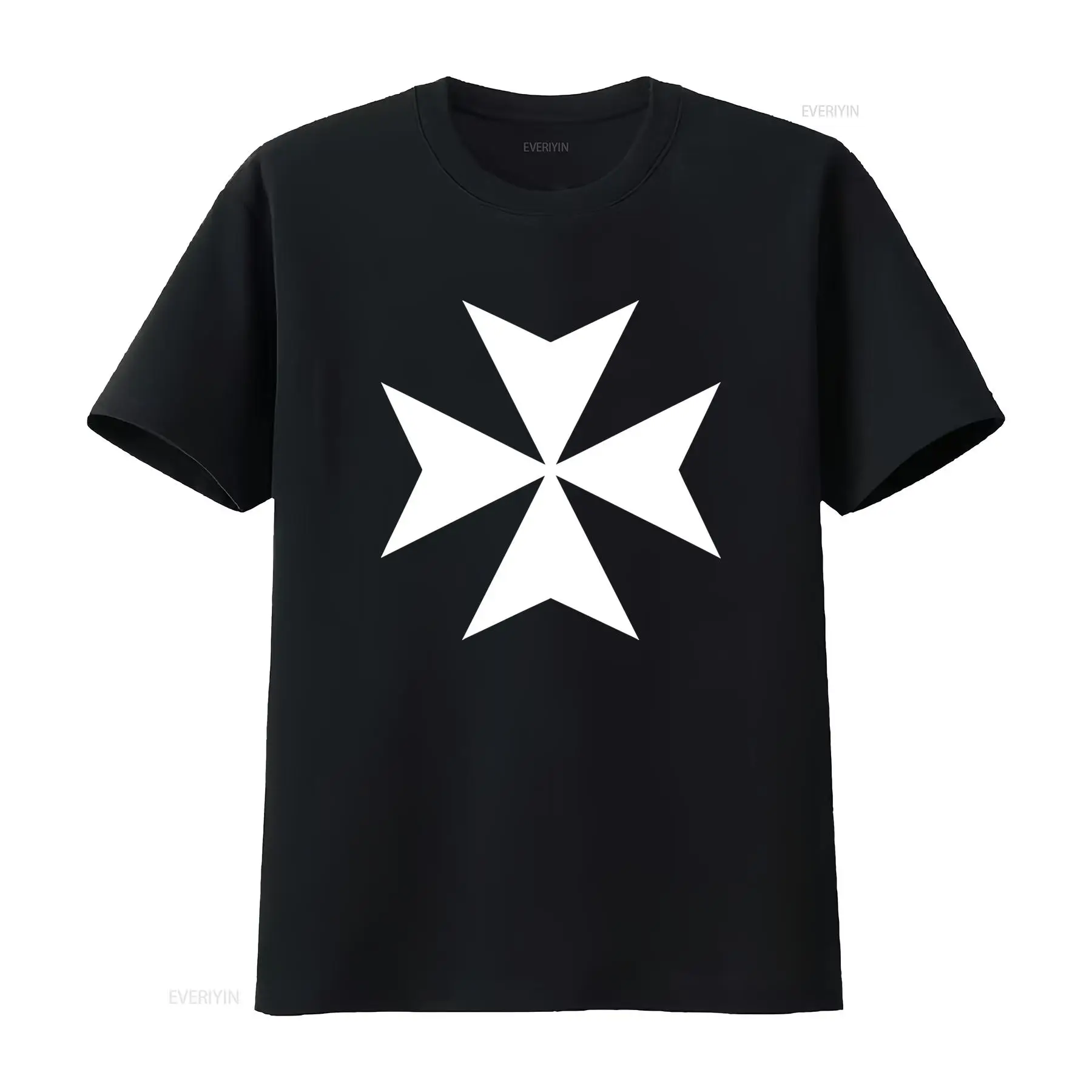 Military Shirt Men - Camiseta con cruz de Malta, diseño