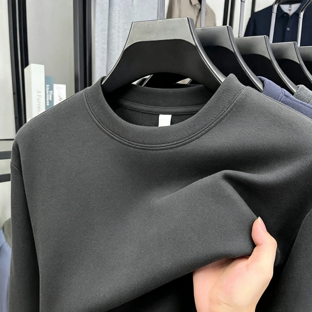 Mens Fashion Top - Camiseta de manga larga con cuello