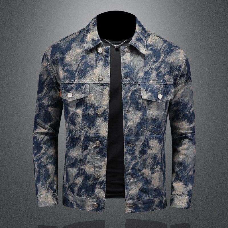 Mens Fashion Denim Jacket - Chaqueta vaquera Vintage de primavera 2025