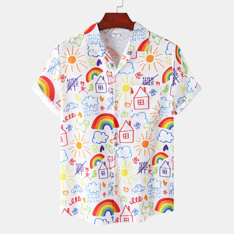 Men'S Fashion Lk - Verano Arco Iris hombres Vocation solapa