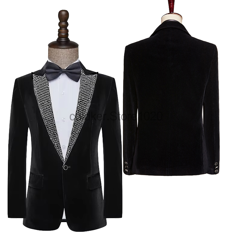 Men'S Fashion Lk - Nueva chaqueta Blazer de terciopelo con