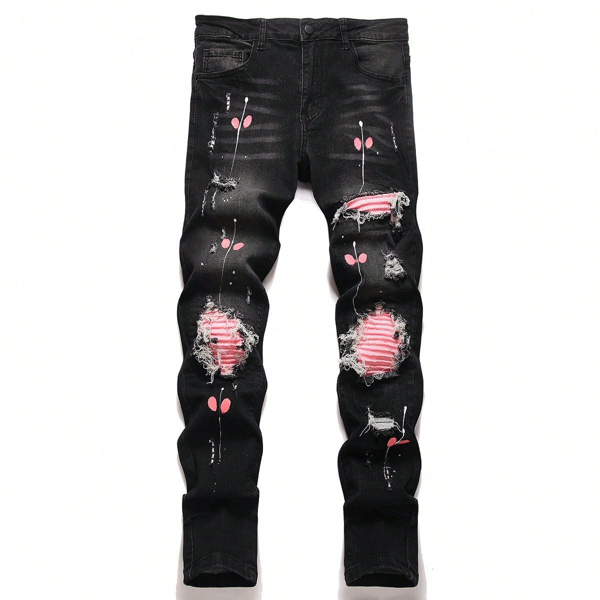 Skinny Jeans Ripped - Jeans de Mezclilla Rotos de Alta