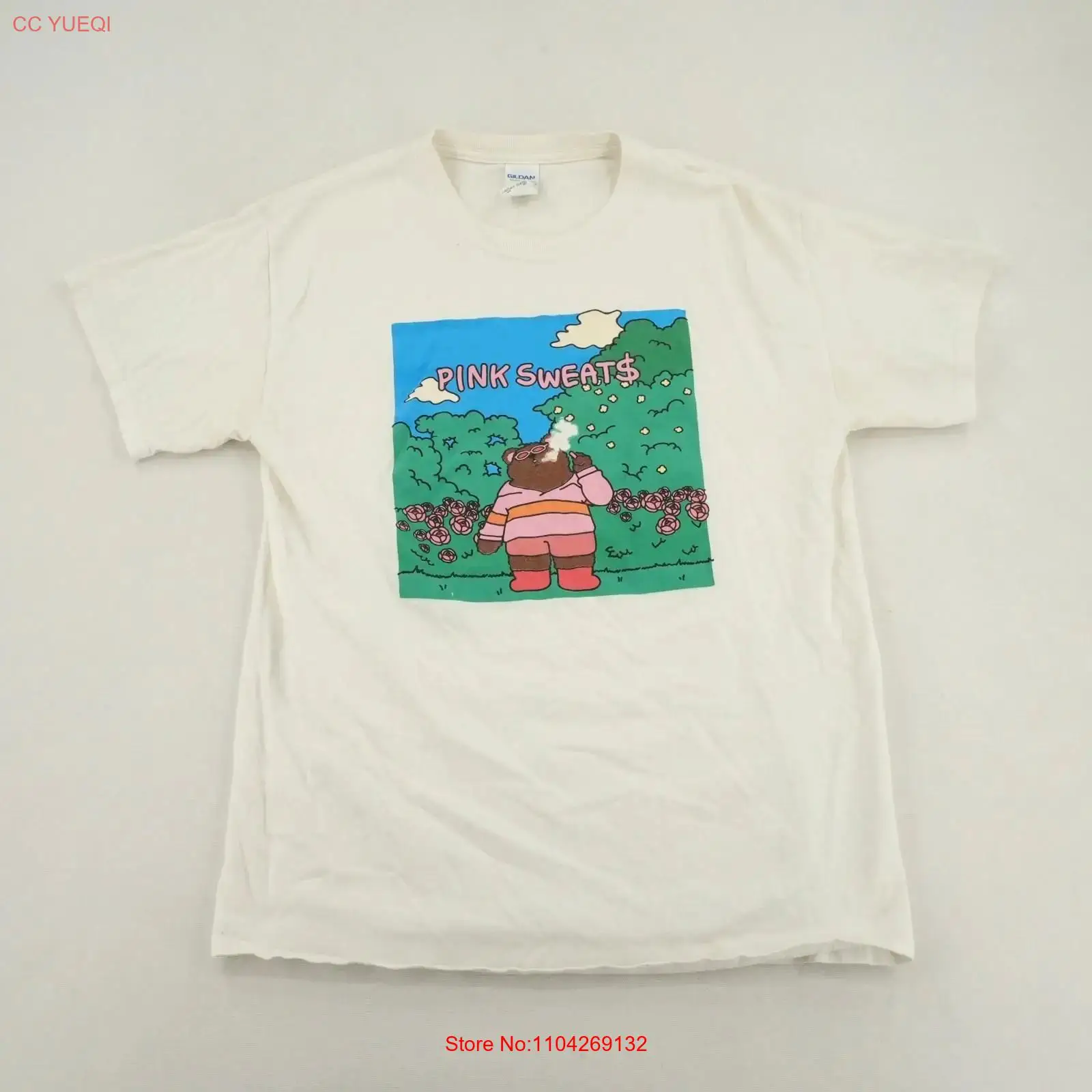 Men'S Fashion Everyday - Camiseta Rosa con Estampado de Oso,