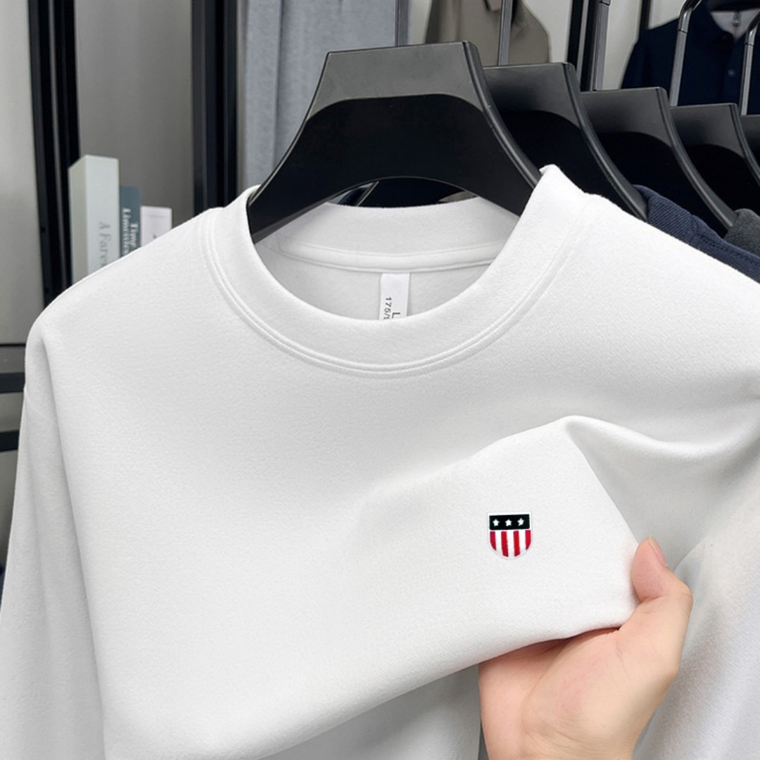 Mens Fashion Top - Camiseta de manga larga con cuello