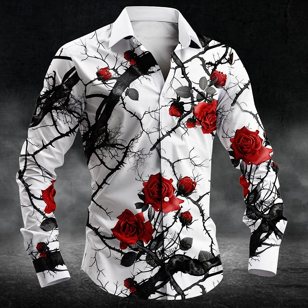 Mens Fashion Clothes - Camisas de manga larga con estampado