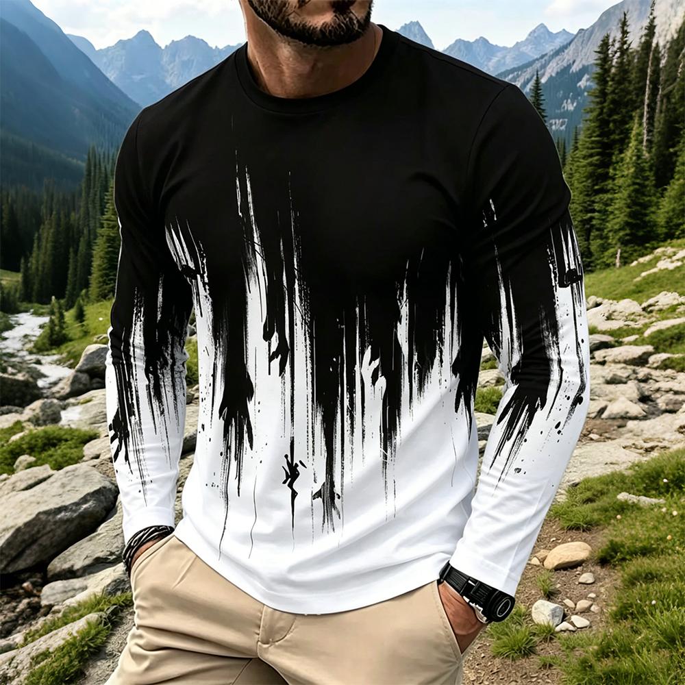 Mens Fashion Top - Camiseta de Manga Larga para Hombre