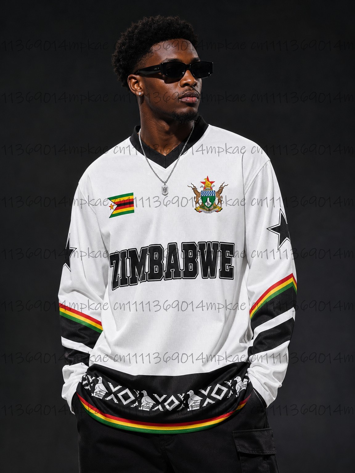 Mens Fashion Top - Camiseta de Manga Larga con Cuello