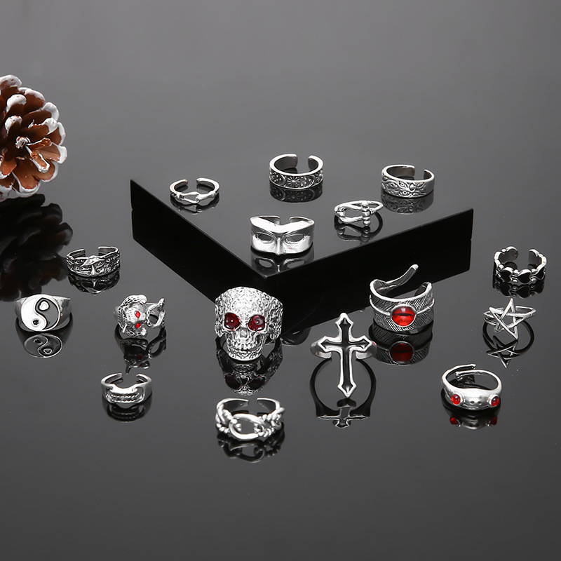 Juego de anillos góticos punk  - Men'S Fashion Lk reseña y precio