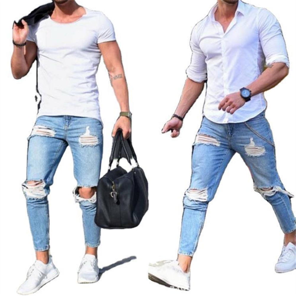 Ropa de calle, pantalones vaqu - Skinny Jeans Ripped reseña y precio