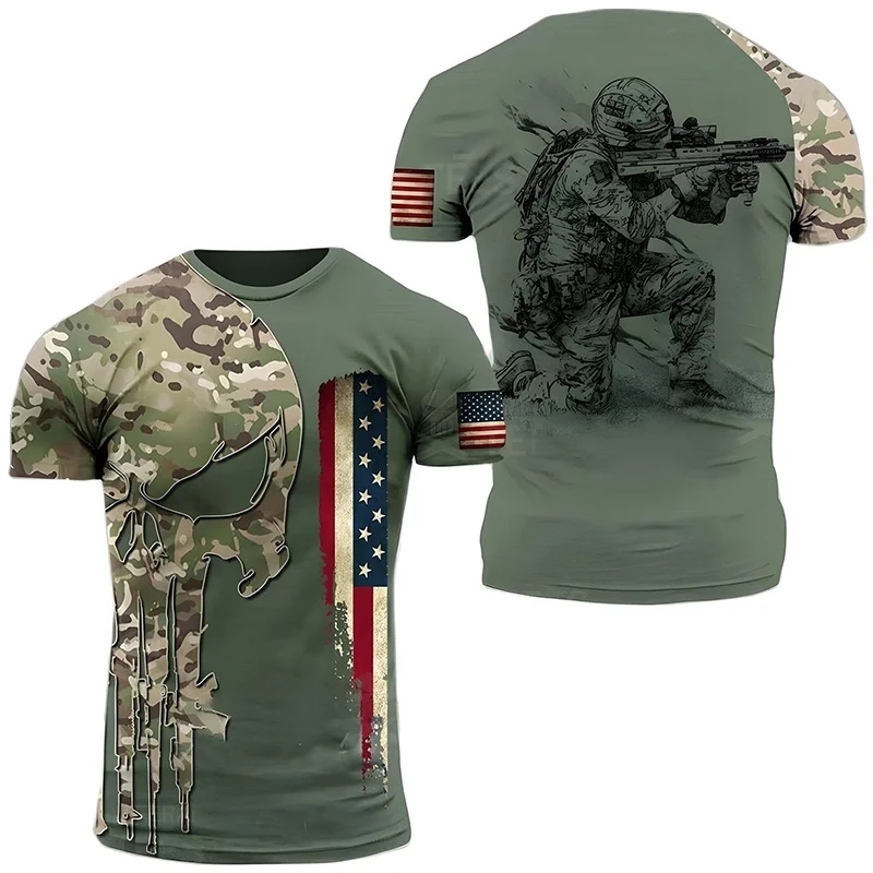 Camiseta con estampado militar - Military Shirt Men reseña y precio