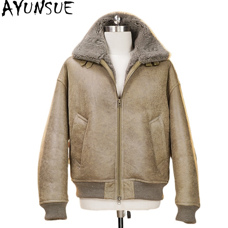 AYUNSUE abrigo de piel Natural - Mens Fashion Winter 2025 reseña y precio