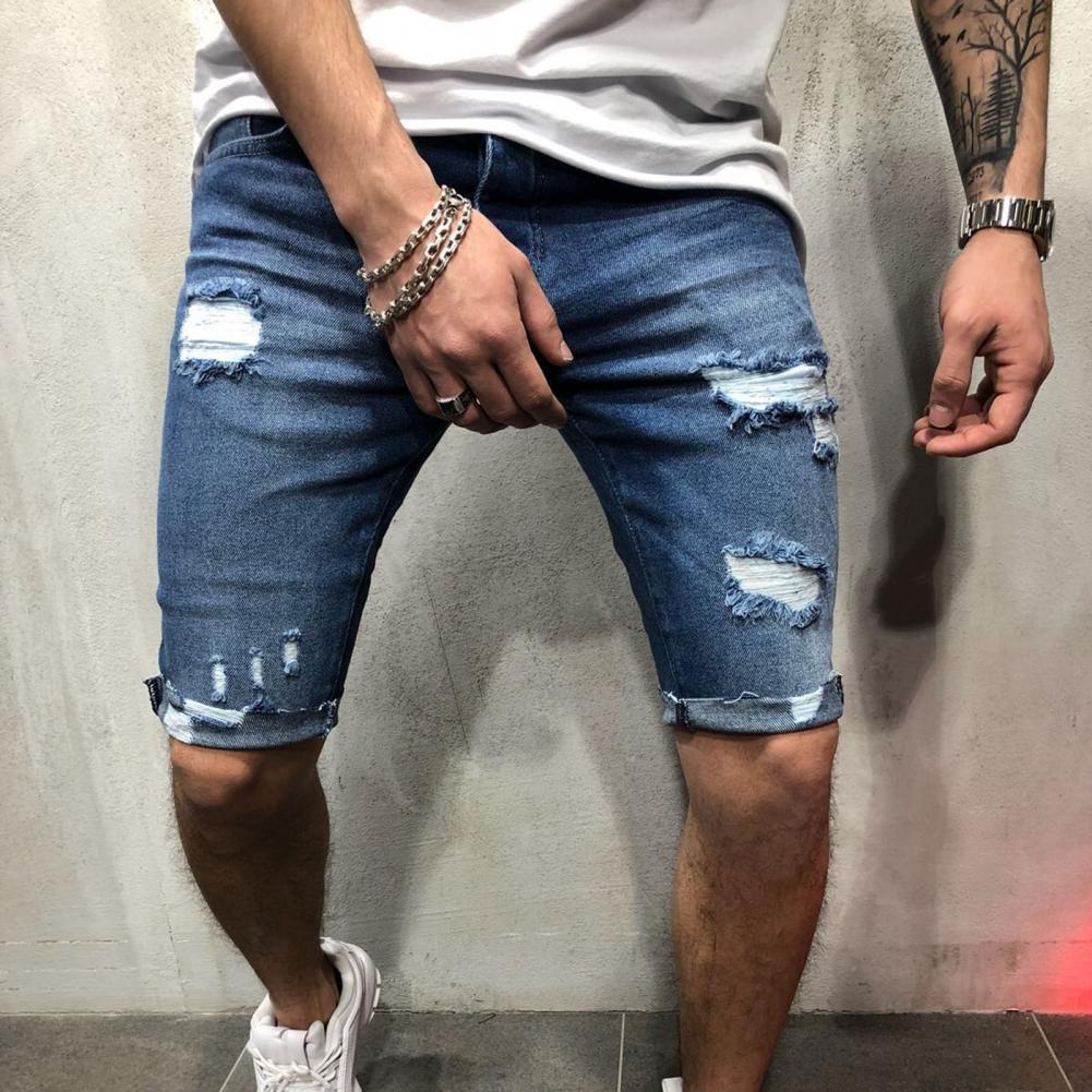 Los hombres Jeans cortos panta - Skinny Jeans Ripped reseña y precio