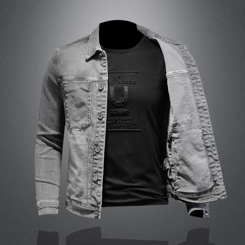Chaqueta vaquera de algodón pa - Mens Fashion Denim Jacket reseña y precio