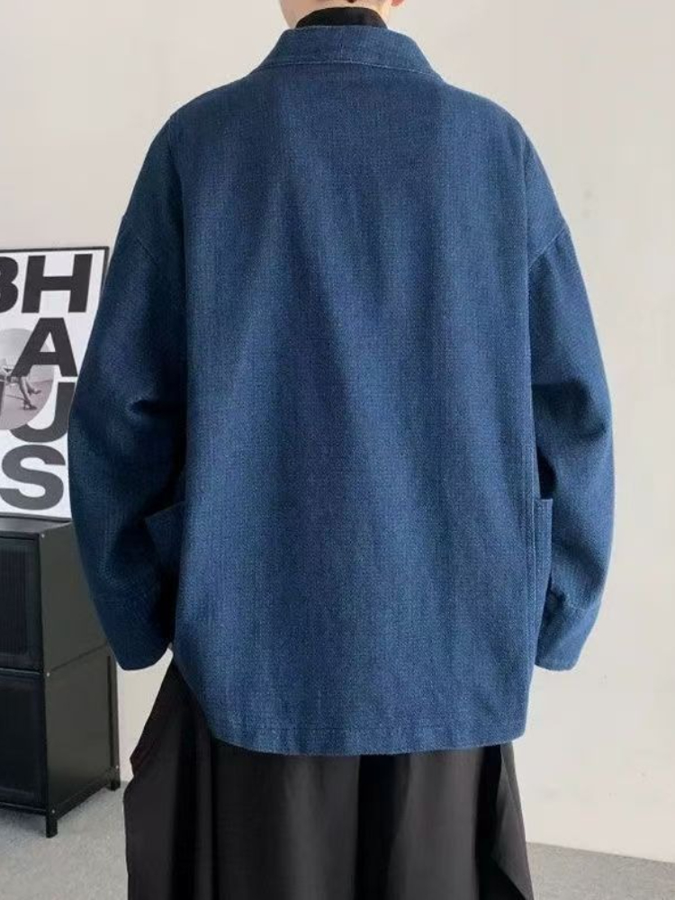Abrigo vaquero de estilo japon - Mens Fashion Denim Jacket reseña y precio