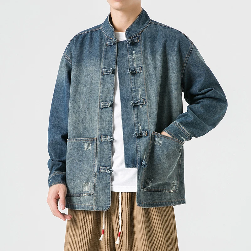 Chaqueta de Mezclilla Estilo C - Mens Fashion Denim Jacket reseña y precio