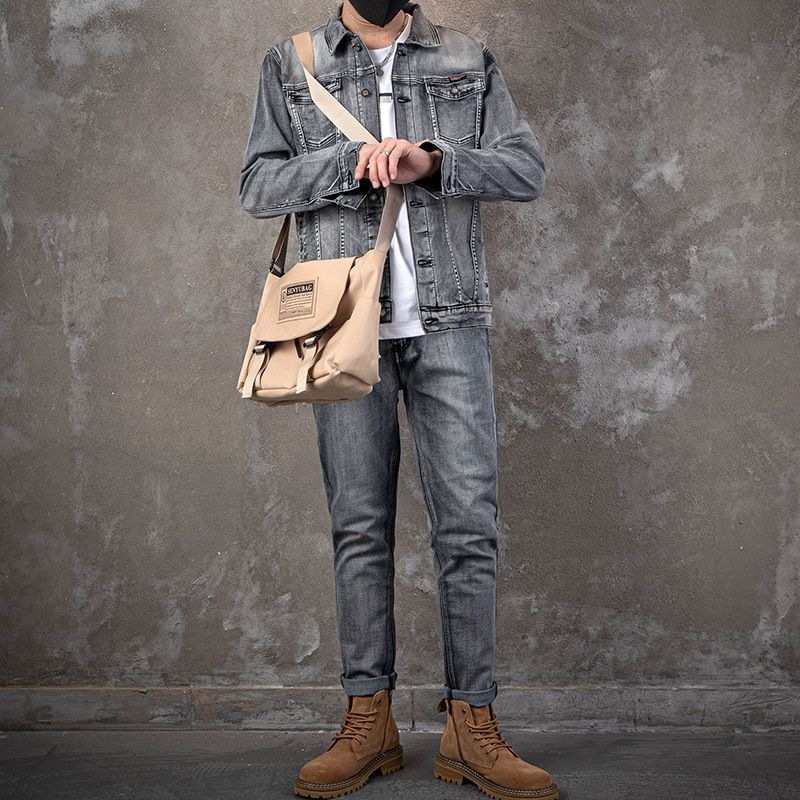 Conjunto de Chaqueta de Mezcli - Mens Fashion Denim Jacket reseña y precio
