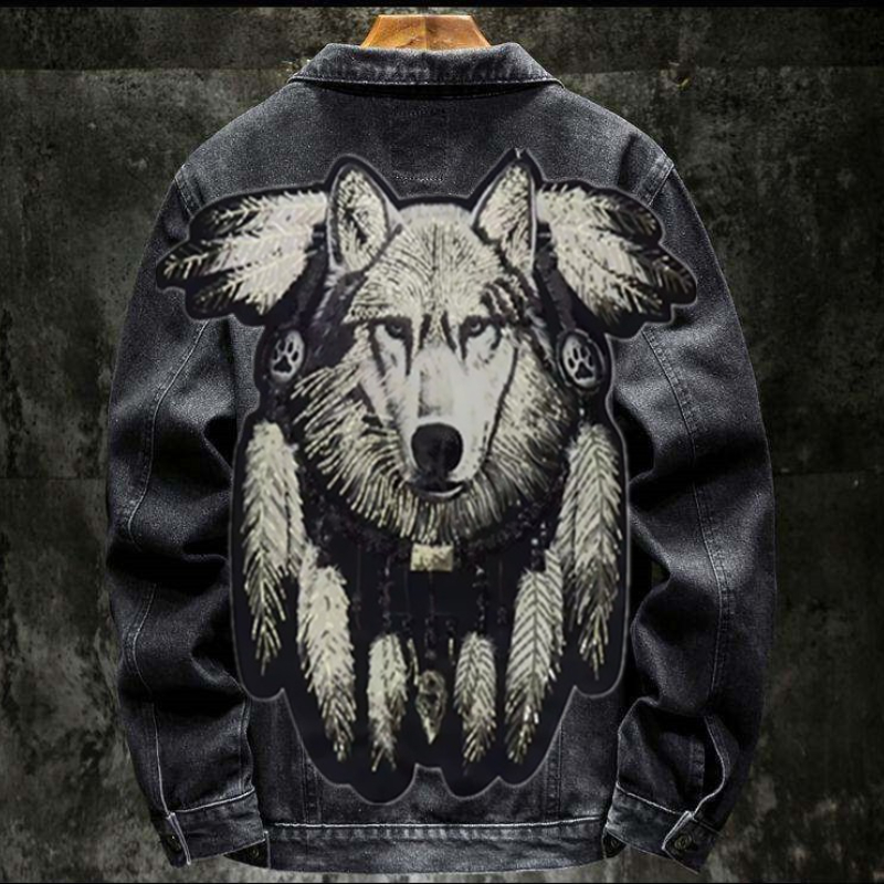 Chaqueta vaquera con parche bo - Mens Fashion Denim Jacket reseña y precio
