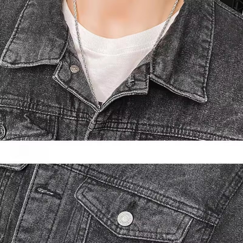 Chaqueta vaquera con parche bo - Mens Fashion Denim Jacket reseña y precio