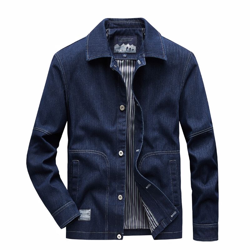 Chaqueta vaquera de Color sóli - Mens Fashion Denim Jacket reseña y precio