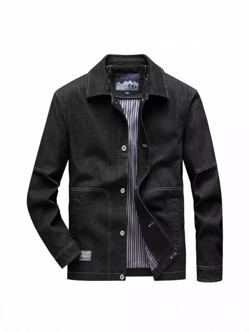Chaqueta vaquera de Color sóli - Mens Fashion Denim Jacket reseña y precio