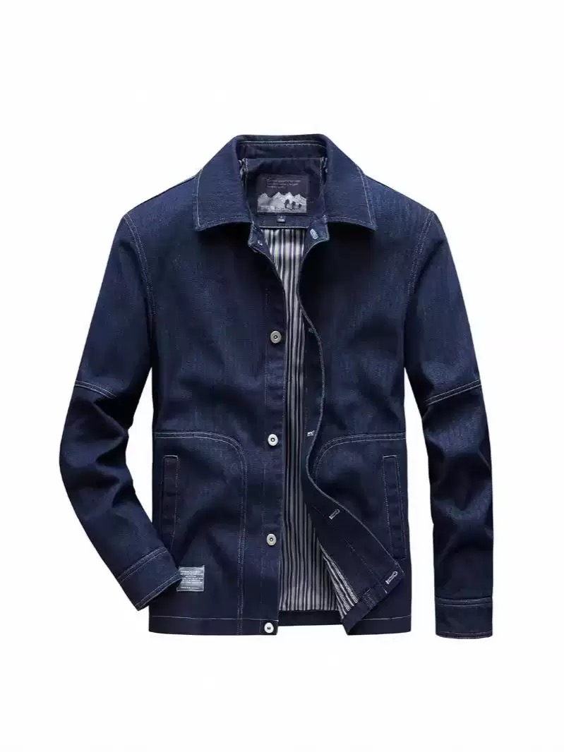 Chaqueta vaquera de Color sóli - Mens Fashion Denim Jacket reseña y precio