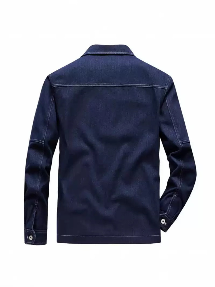 Chaqueta vaquera de Color sóli - Mens Fashion Denim Jacket reseña y precio