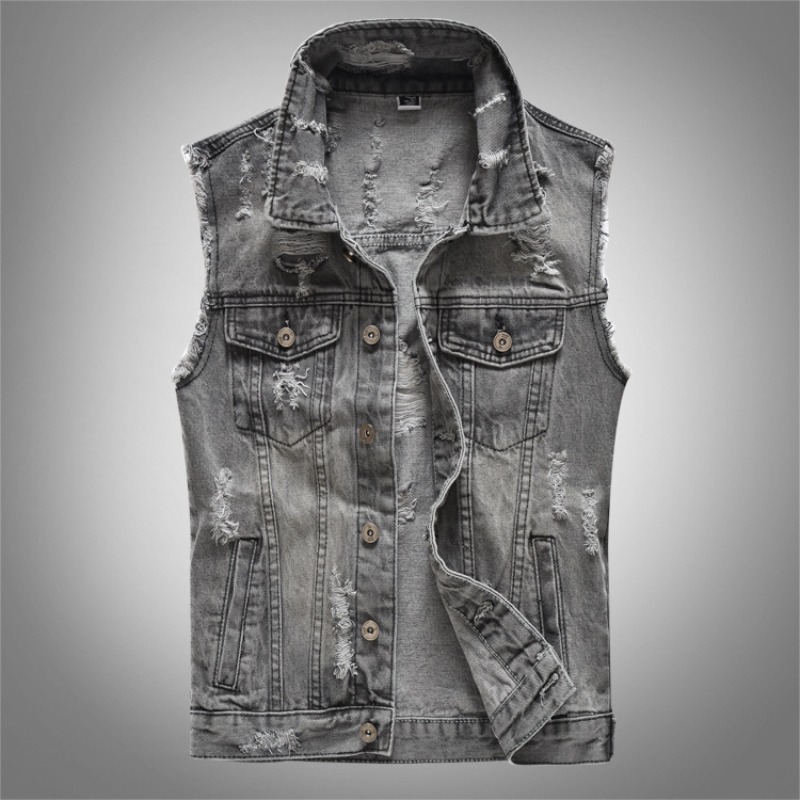 Nuevos Chalecos Vaqueros Retro - Mens Fashion Denim Jacket reseña y precio