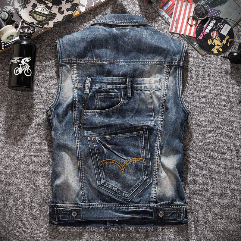Nuevos Chalecos Vaqueros Retro - Mens Fashion Denim Jacket reseña y precio