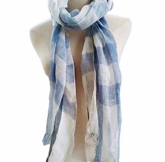100% de lino a cuadros con bor - Men'S Fashion Head Scarf reseña y precio